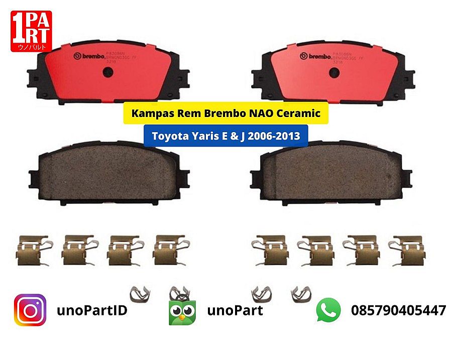 Kampas Rem Depan Brembo NAO Ceramic Toyota Yaris E & J 2006-2013 - foto 3