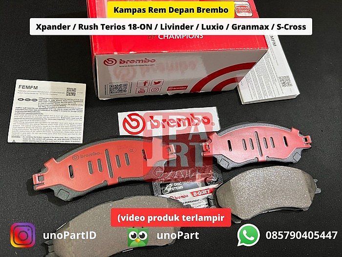 Kampas Rem Depan Brembo NAO Xpander, Livina, Luxio, Granmax & S-Cross - foto 4