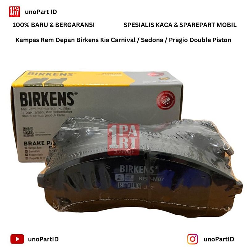 Kampas Rem Depan Carnival / Sedona / Pregio Double Piston Birkens - foto 5