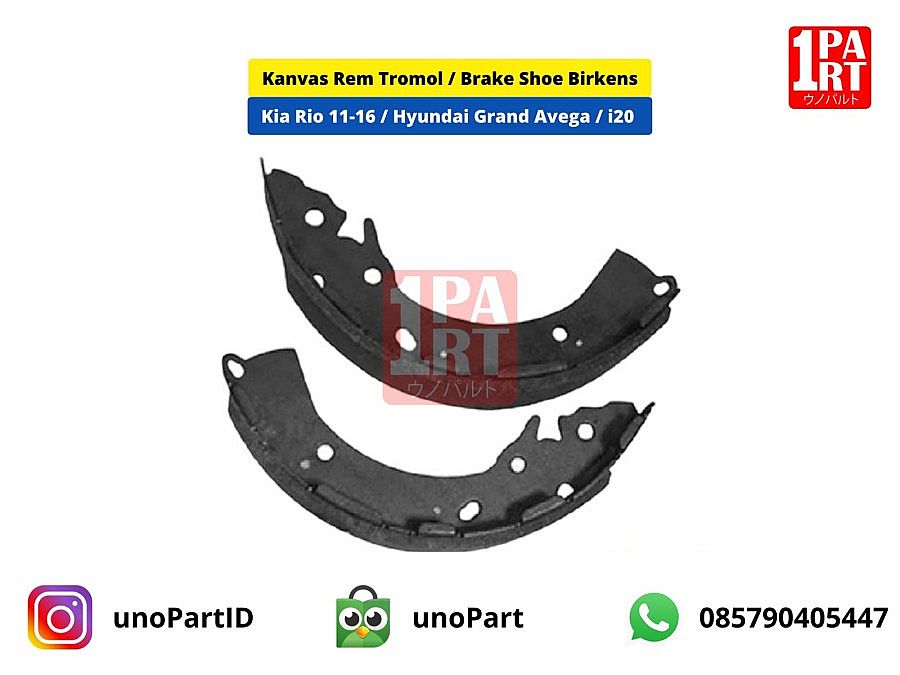 Kanvas Kampas Rem Tromol Brake Shoe Birkens Kia Rio 2011-2016 / Grand Avega 2011-2016 / i20 2016-Ke Atas / Grand i10 2014-2020 SNI KAN OEM 58305-3XA00 58350-H8A00 583053XA00 58350H8A00 - foto 2