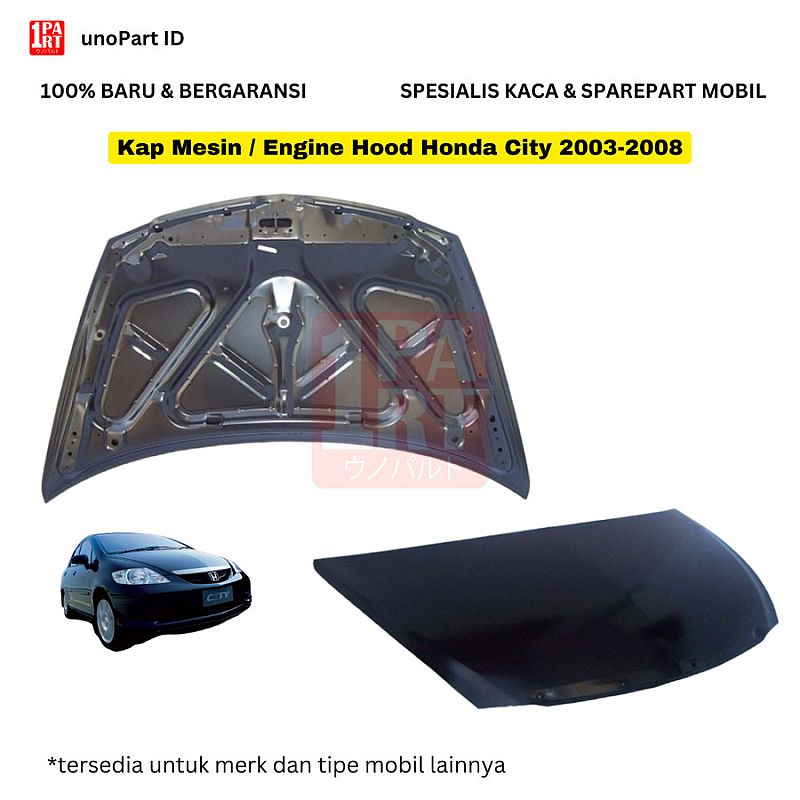Kap Mesin Engine Hood Honda City GD 2003-2008 Baru Warna Dasar - foto 2