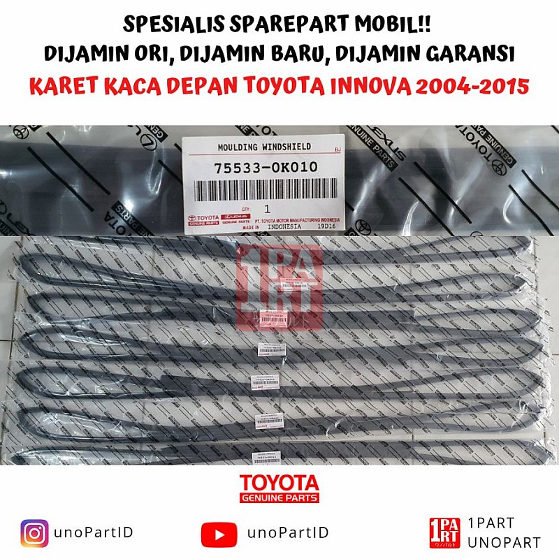 Karet Kaca Depan / Moulding Windshield Toyota Kijang Innova 2004-2015 - foto 2