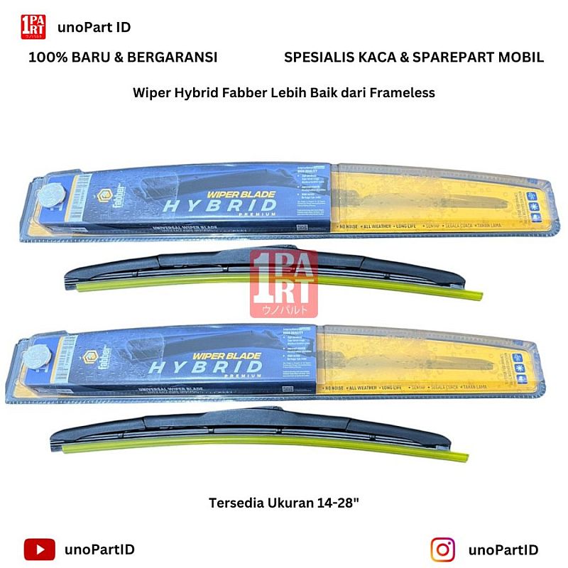 Karet Wiper Fabber Hybrid Confero / Vios Gen 1 / Agya Ayla 22" 14" - foto 7