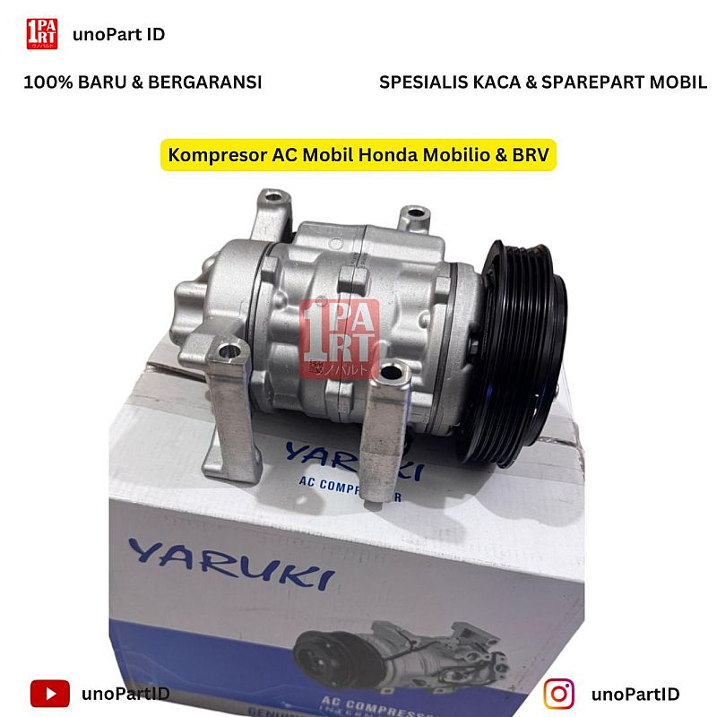 Kompresor AC Mobil Honda Mobilio / HRV HR-V 2014-2021 / BRV BR-V 2016-2021 / Jazz GK5 2014-2021 1.5 by Yaruki unoPart ID - foto 2