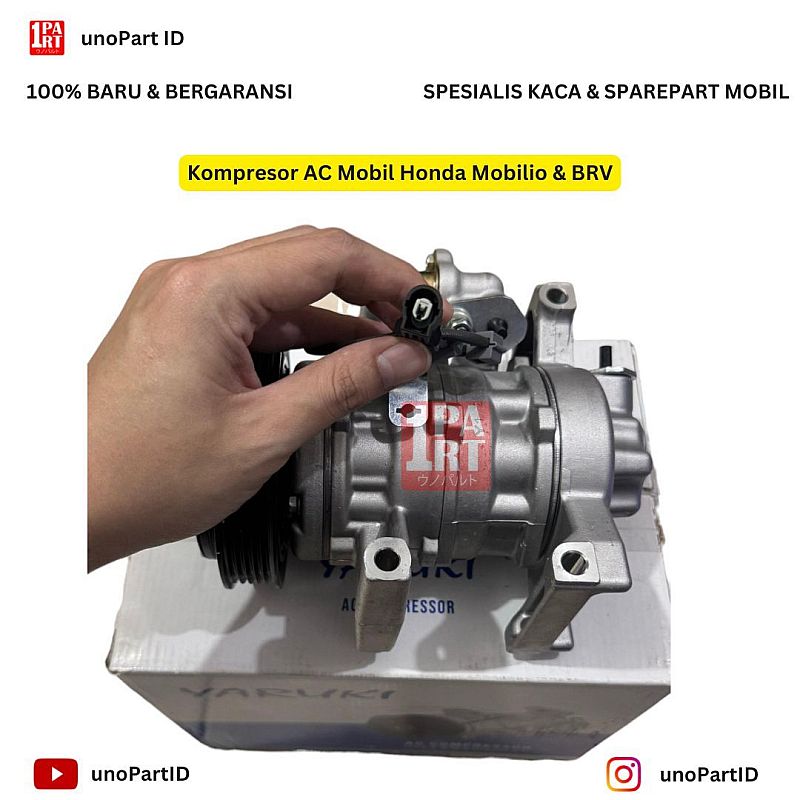 Kompresor AC Mobil Honda Mobilio / HRV HR-V 2014-2021 / BRV BR-V 2016-2021 / Jazz GK5 2014-2021 1.5 by Yaruki unoPart ID - foto 5