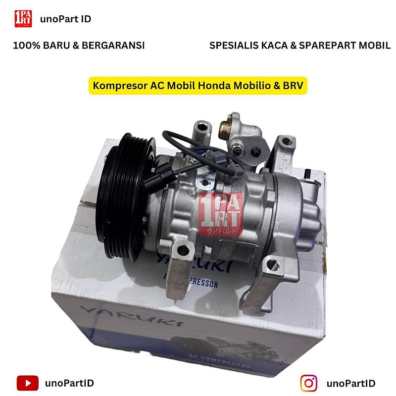 Kompresor AC Mobil Honda Mobilio / HRV HR-V 2014-2021 / BRV BR-V 2016-2021 / Jazz GK5 2014-2021 1.5 by Yaruki unoPart ID - foto 3