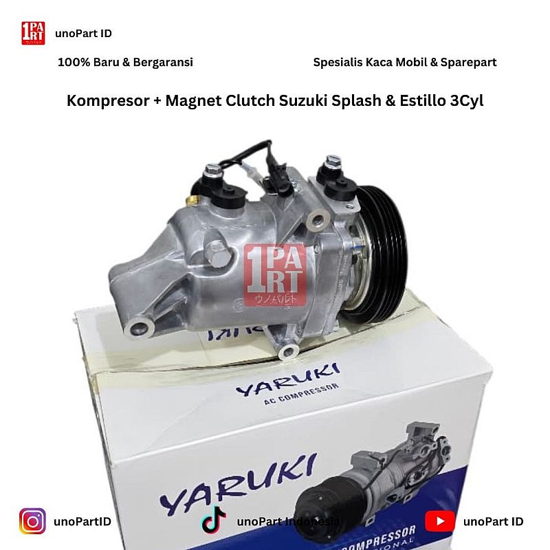 Kompresor AC Mobil Suzuki Splash / Karimun Estilo Estillo New 3 Silinder Cylinder / New Swift 2011-2017 by Yaruki unoPart ID - foto 2