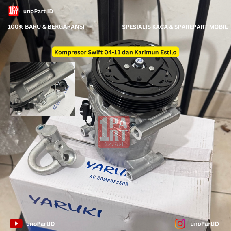 Kompresor Compressor Compresor AC Mobil Suzuki Swift Old 04-11 / Karimun Estilo Estillo Merk Yaruki - foto 3