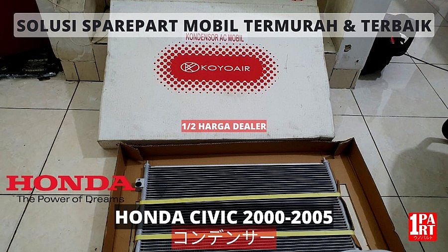 Kondensor AC Koyoair Honda Civic Century 2000-2005 CD080507 unoPart ID - foto 4