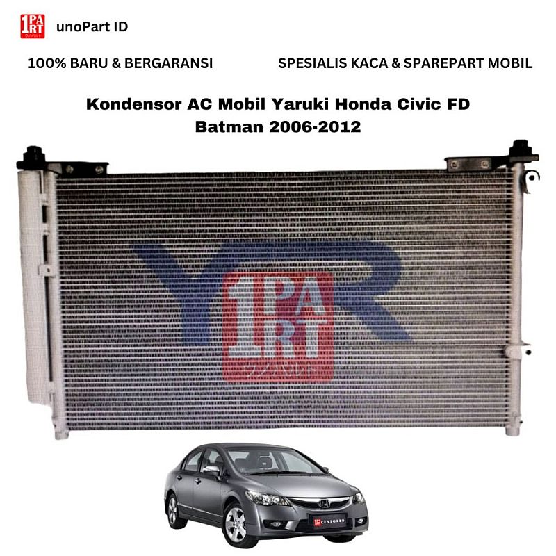 Kondensor AC Mobil Yaruki Honda Civic FD1 FD2 Batman 2006-2012 - foto 2