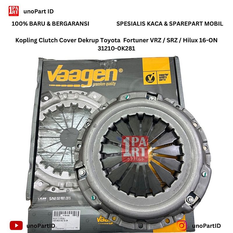 Kopling Clutch Cover Dekrup Fortuner VRZ SRZ / Hilux 16-ON 31210-0K281 - foto 5