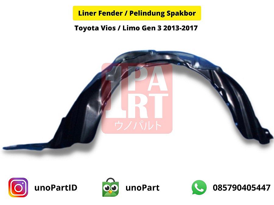 Liner Fender / Pelindung Spakbor Toyota Vios / Limo Gen 3 2013-2017 - foto 5
