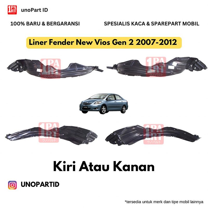Liner Fender / Pelindung Spakbor Toyota Vios Gen2 07-12 Kanan / Kiri - foto 3