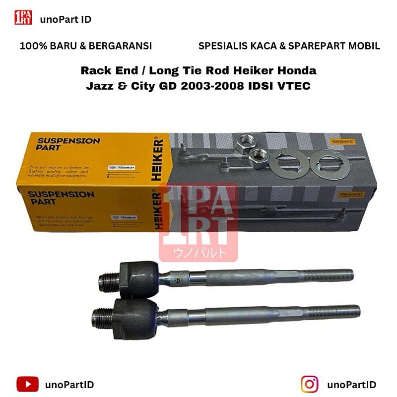 Long Tie Rod / Rack End Heiker Honda Jazz City GD3 GD8 GD 2003-2008 IDSI VTEC SNI KAN OEM 53010-SEL-003 53010SEL003 - foto 3