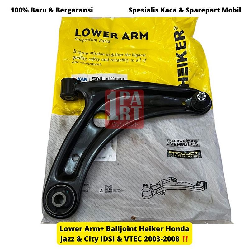 Lower Arm + Ball Joint + Bushing Heiker Honda Jazz New City IDSI VTEC GD GD3 GD8 2003-2008 Kiri atau Kanan SNI KAN OEM 51350-SAA-E01 51360-SAA-E01 51350SAAE01 51360SAAE01 - foto 4
