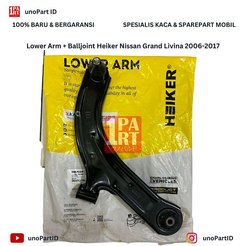 Lower Arm Assy Kanan atau Kiri Heiker Nissan Livina / Grand Livina L10 L11 2007-2019 / Evalia 2007-Akhir Model / Latio 2004-Akhir Model OEM 54500-EE530 / 54501-EE530 - foto 3