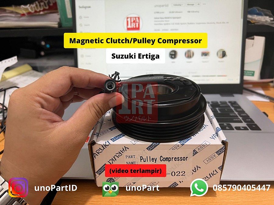 Magnet Clutch Pulley Compressor AC Yaruki Suzuki Ertiga 2011-2017 Single Blower - foto 2