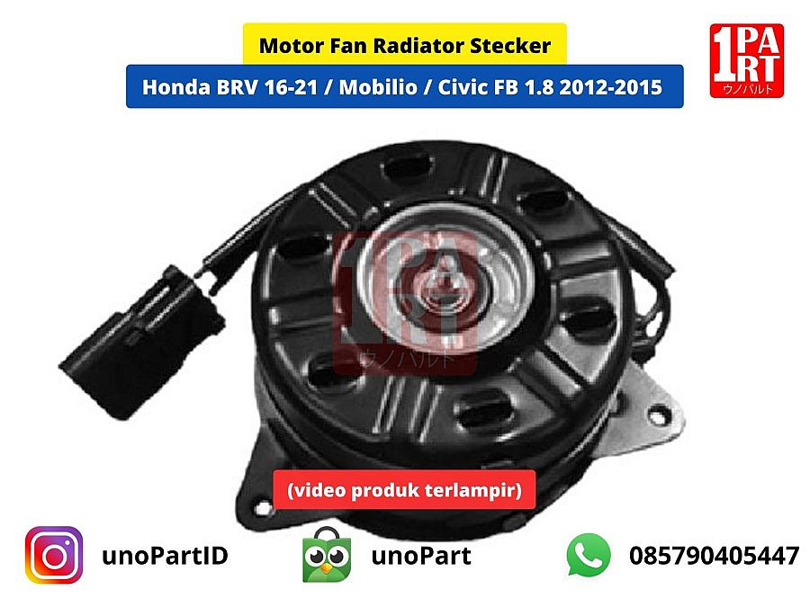 Motor Fan Dinamo Kipas Radiator Stecker Honda BRV BR-V 2016-2021  / Mobilio / Civic 1.8 FB 2012-2016 SNI KAN OEM 19030-RB6-Z11 - foto 5