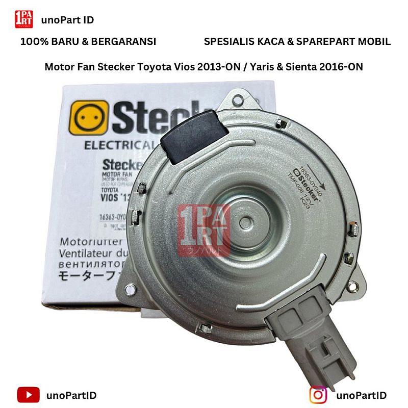 Motor Fan Kipas Radiator AC Stecker Toyota Vios Gen3 Yaris Lele Joker 14-Ke Atas / Sienta 16-Ke Atas SNI KAN OEM 16363-0Y040 - foto 2