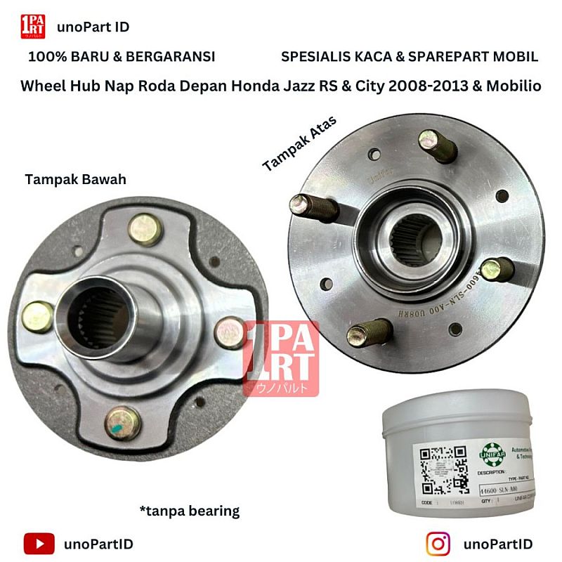 Nap Roda Depan Tanpa Bearing Honda Jazz RS City 08-13 Mobilio - foto 4
