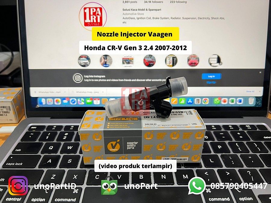 Nozzle Injector Vaagen Honda CR-V 2.4 2007-2012 16450-RAA-A01 unoPart - foto 5