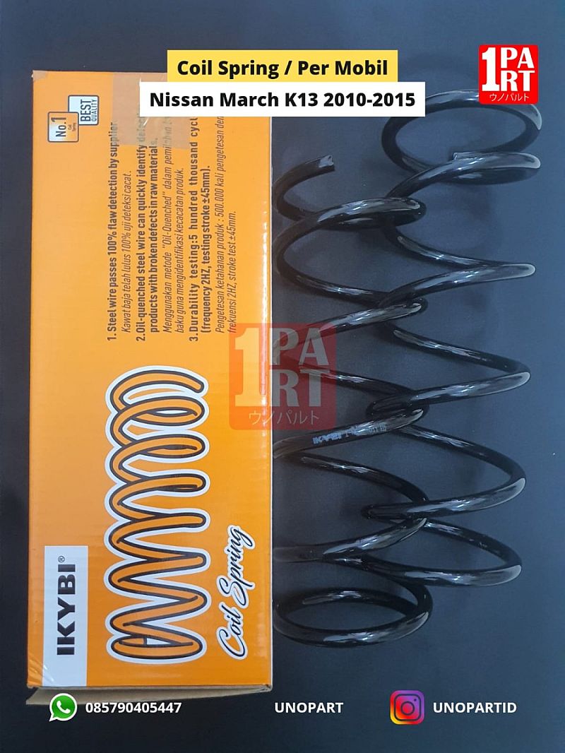Per Coil Spring IKYBI Depan Nissan March K13 2010-ON by unoPart ID SNI KAN OEM 54010-1HJ0A 540101HJ0A - foto 5