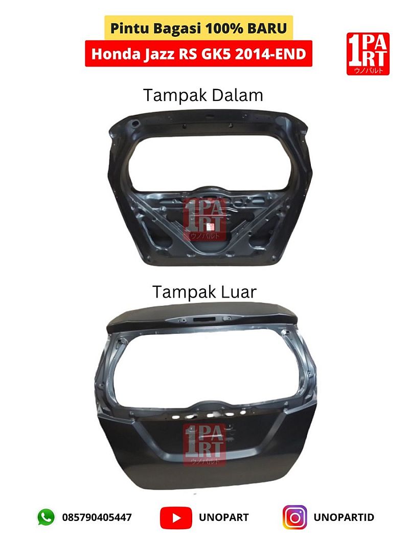Pintu Bagasi Mobil Belakang Honda Jazz RS GK5 2014-ON Baru Warna Cat Dasar unoPart ID - foto 3