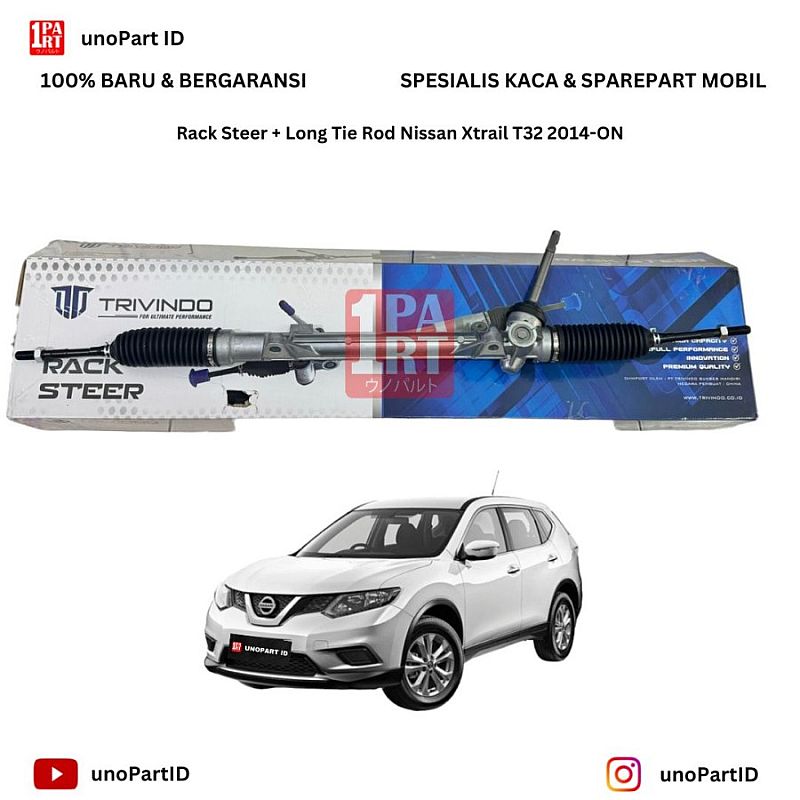 Rack Steer Racksteer Rekstir Gearbox Steering Gear Nissan X-Trail Xtrail T32 2014-ON Bonus Long Tie Rod Merk Trivindo Part No 48001-4BG0A - foto 6