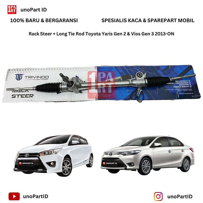 Rack Steer Racksteer Rekstir Steering Gear Gearbox Toyota Yaris Lele Gen2 / Vios Gen 3 2013-ON Bonus Long Tie Rod EPS Tanpa Motor Merk Trivindo Part No 45510-0G550 / 0D460 / 45510-0D550 - foto 5