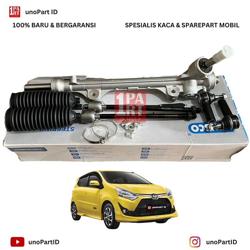 Rack Steer Racksteer Steering Gear Box Bonus Tie Rod Long Tie Rod Bensco Toyota Agya Daihatsu Ayla - foto 2