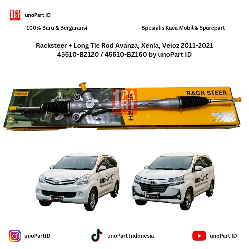 Racksteer + Long Tie Rod Grand Great All New Avanza, Xenia, Veloz 2011-2021 Gen 2 Gen 3 SNI KAN OEM Part No 45510-BZ120 / 45510-BZ160 by unoPart ID - foto 3