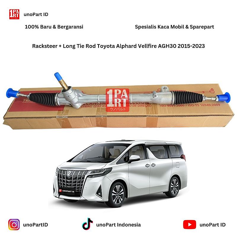Racksteer + Long Tie Rod Toyota Alphard Vellfire AGH30 GGH30 ANH30 2015-2022 Merk Yokomitsu 45510-58060 RTTO7213 unoPart ID - foto 2