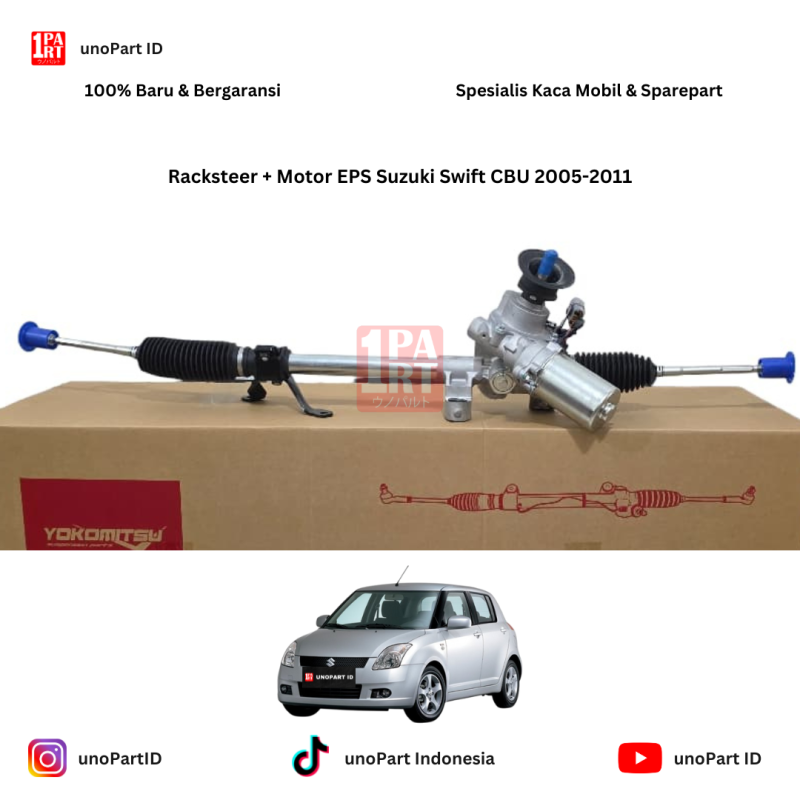 Racksteer + Motor EPS Suzuki Swift CBU 2005-2011 / Splash Merk Yokomitsu Bonus Long Tie Rod by unoPart ID - foto 2