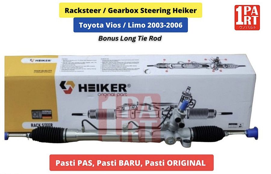 Racksteer Assy Heiker Toyota Vios Limo Gen1 2003-2006 Bonus Long Tie Rod - foto 3