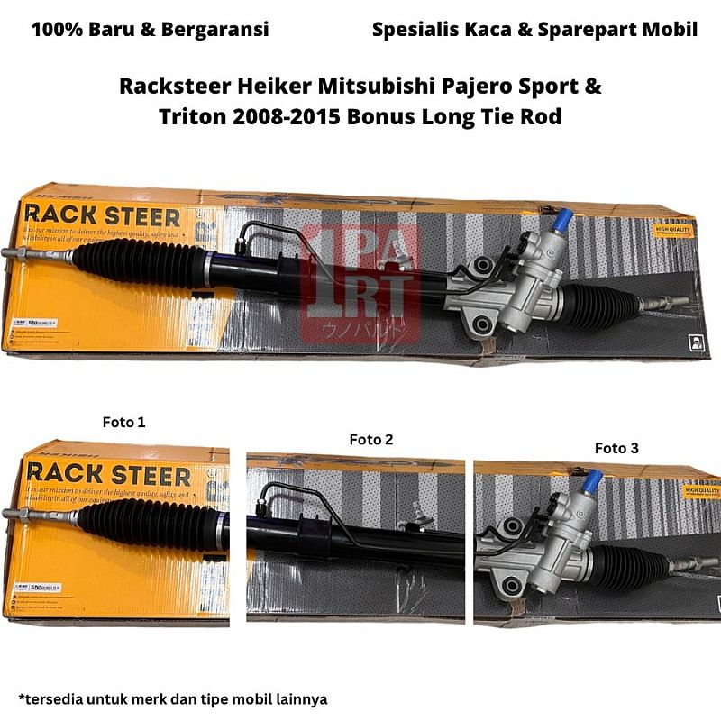 Racksteer Rack Steer Steering Gear Gearbox Rekstir Heiker Mitsubishi Pajero Sport / Triton 2008-2015 Bonus Long Tie Rod Rack End SNI KAN OEM - foto 4