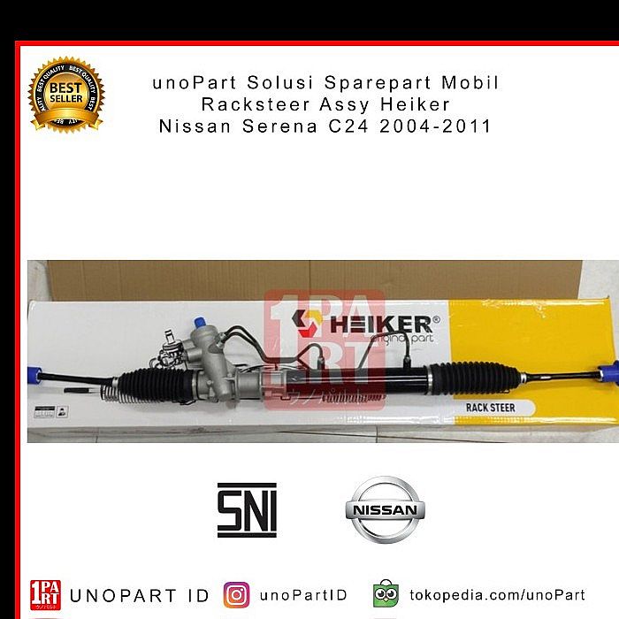 Racksteer Rack Steer Steering Gearbox RekStir Heiker Nissan Serena C24 2004-2011 Bonus Long Tie Rod Rack End SNI KAN OEM 49200-4N105 by Unopart ID - foto 5