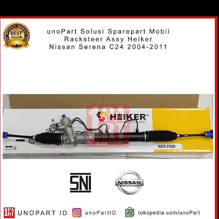 Racksteer Rack Steer Steering Gearbox RekStir Heiker Nissan Serena C24 2004-2011 Bonus Long Tie Rod Rack End SNI KAN OEM 49200-4N105 by Unopart ID - foto 2