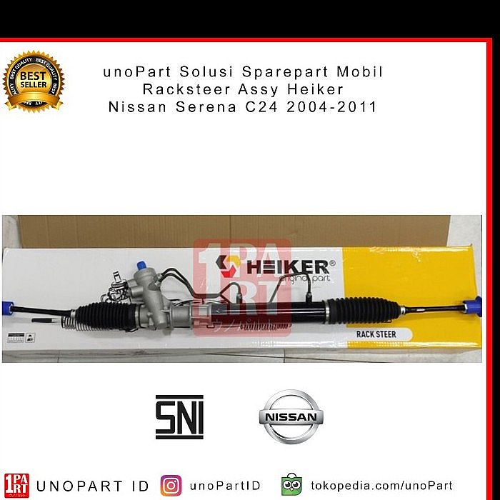 Racksteer Rack Steer Steering Gearbox RekStir Heiker Nissan Serena C24 2004-2011 Bonus Long Tie Rod Rack End SNI KAN OEM 49200-4N105 by Unopart ID - foto 3