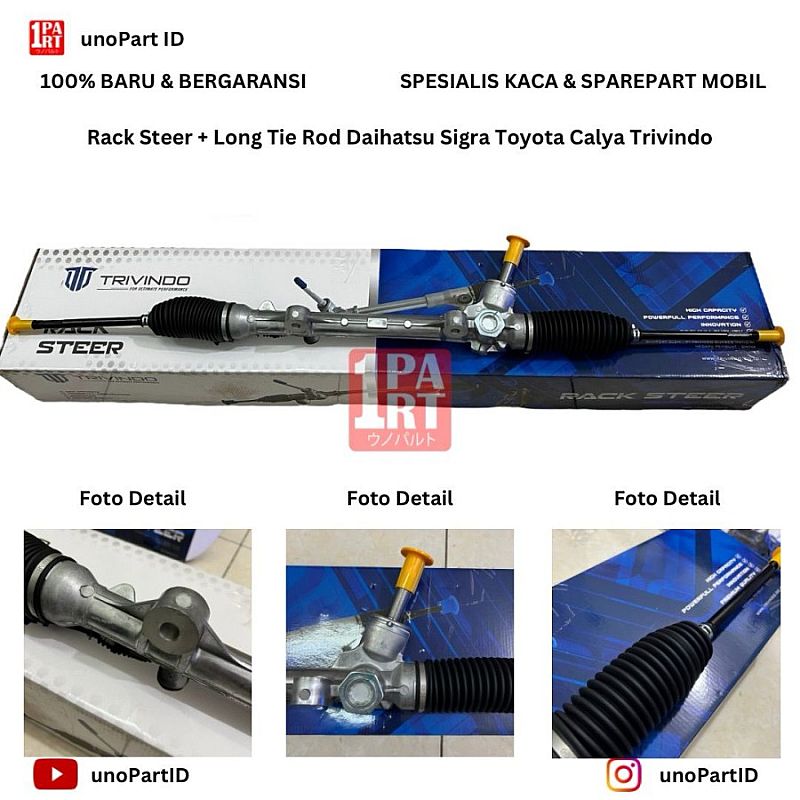 Racksteer Rack Steering Gear Box Gearbox RekStir Daihatsu Sigra Toyota Calya Bonus Long Tie Rod 45502-BZ040 - foto 5