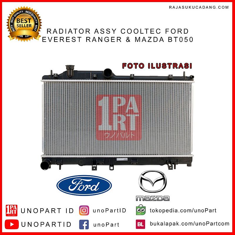 Radiator Assy Cooltec Ford Ranger / Everest / Mazda BT50 A/T - foto 3