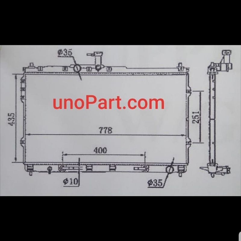 Radiator Assy Hyundai H1 2.5cc 5 clip 2008- 2AT OEM 25310-4H550 - foto 2