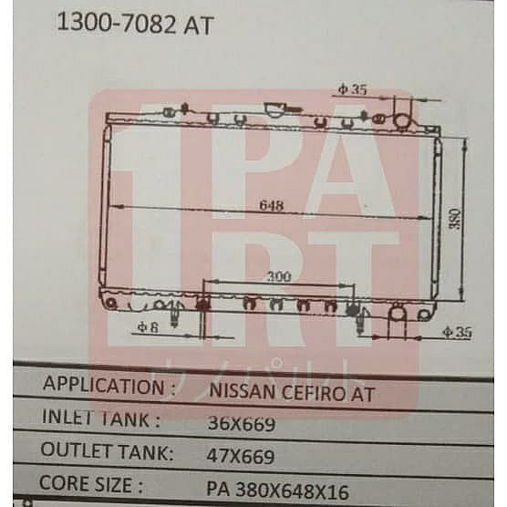 Radiator Assy Nissan Cefiro MT OEM No 21410-71L00 Original Quality - foto 2