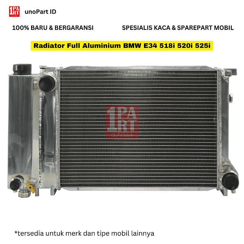 Radiator Full Aluminium BMW E34 518i 520i 525i 1987-1996 unoPart ID - foto 3