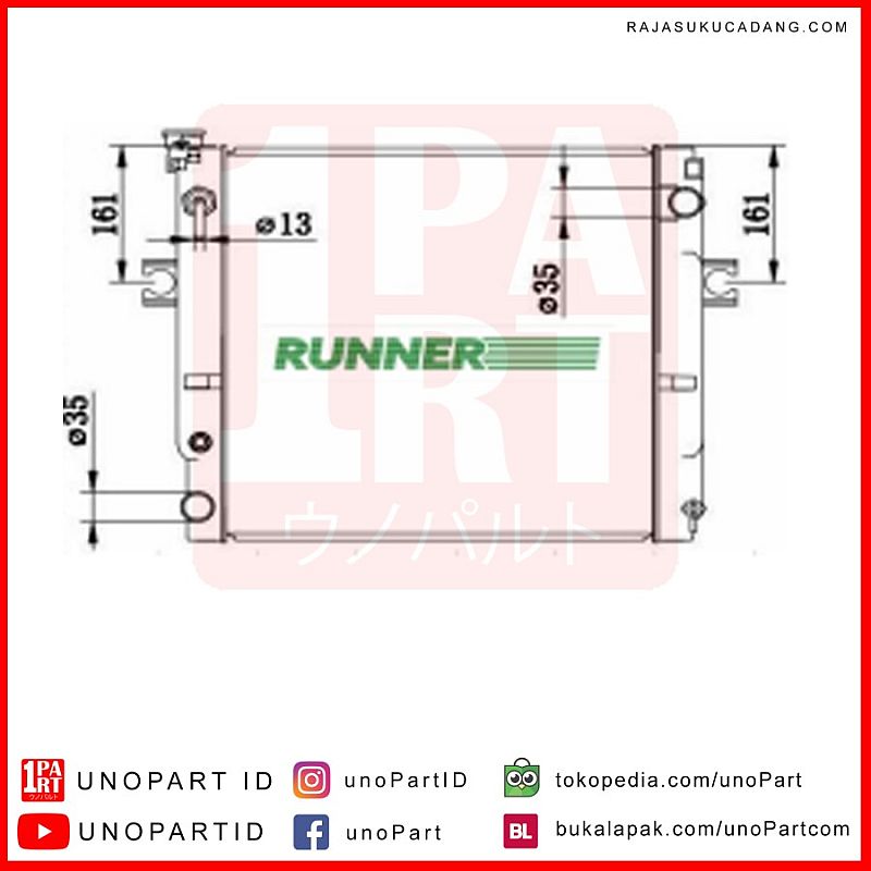 Radiator Runner Forklift M/T Size 450x458x48mm by unoPart - foto 5