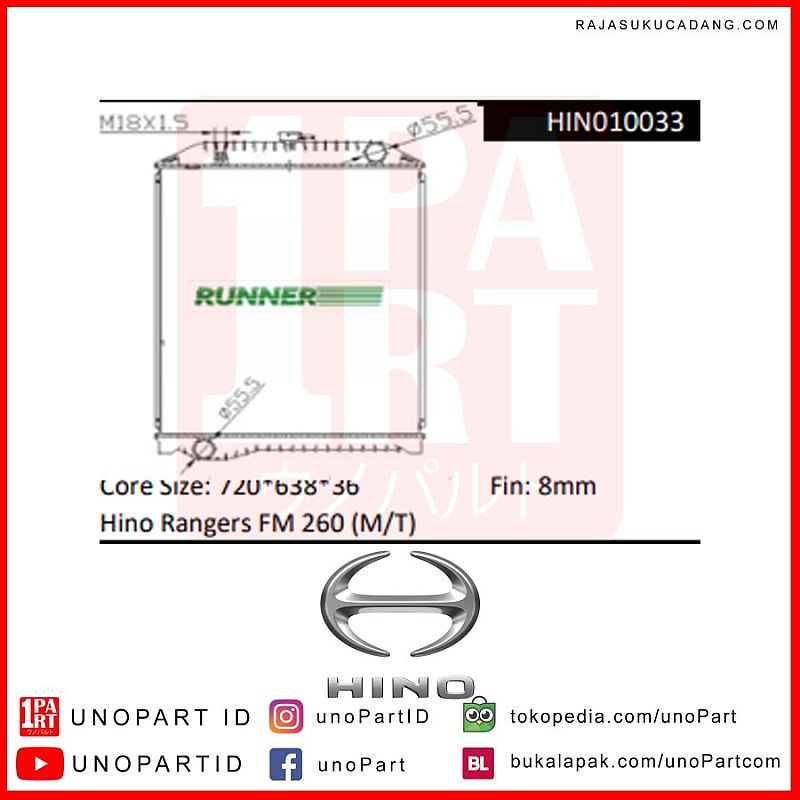 Radiator Runner Hino Ranger FM260 MT by unoPart - foto 5
