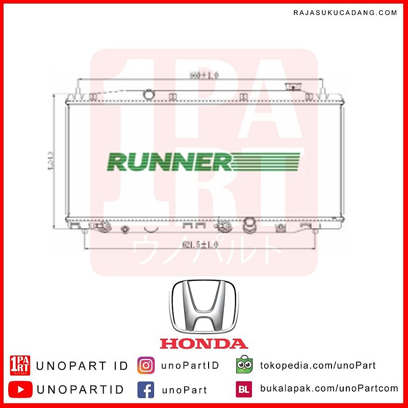 Radiator Runner Honda Brio Double Fan AT by unoPart - foto 4