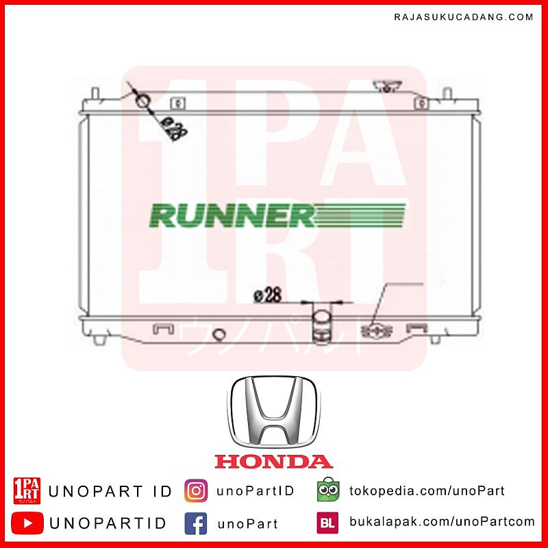 Radiator Runner Honda Brio Single Fan MT by unoPart - foto 2