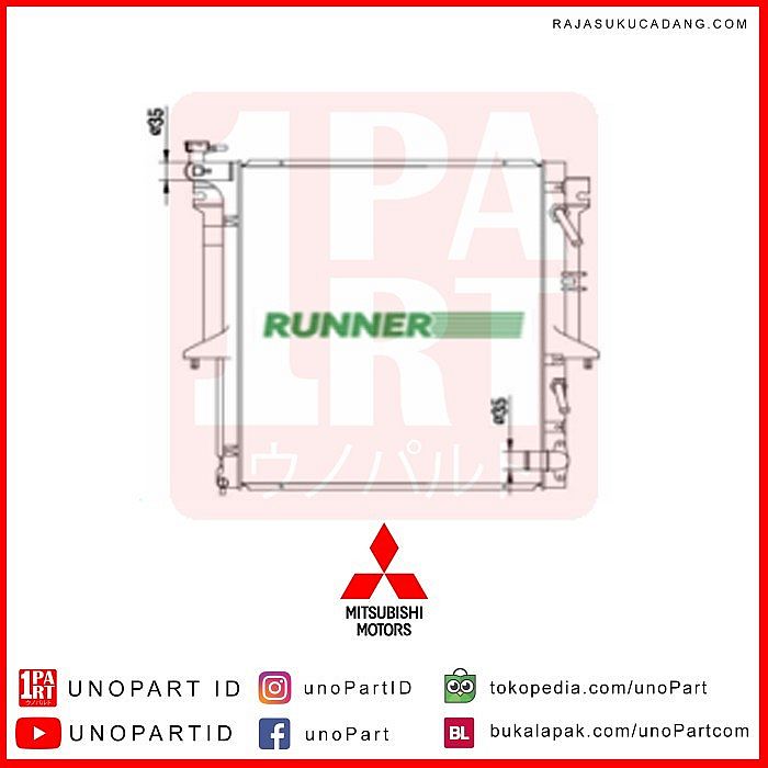 Radiator Runner Mitsubishi All New Pajero Sport Dakar AT by unoPart - foto 5