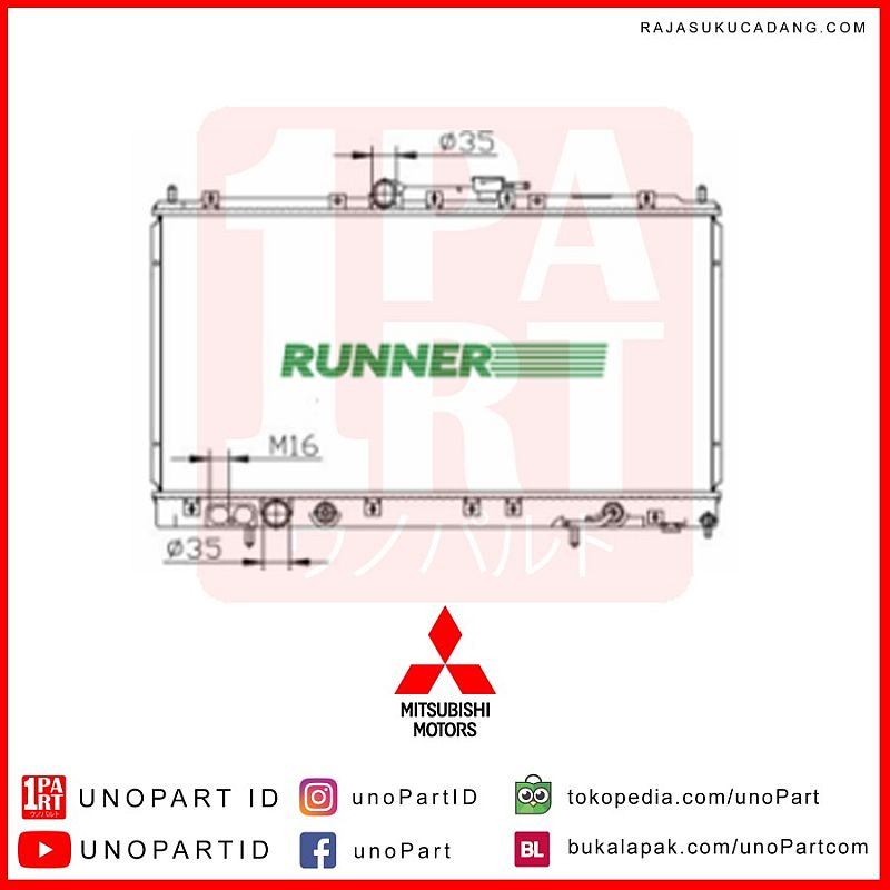 Radiator Runner Mitsubishi Galant Hiu VR24 EA5AS AT by unoPart - foto 5