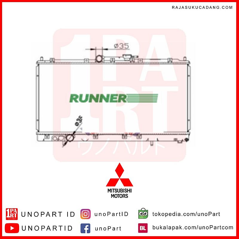 Radiator Runner Mitsubishi Galant Hiu VR24 EA5AS MT by unoPart - foto 3